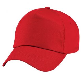 Beechfield Plain Unisex Junior Original 5 Panel Baseball Cap (One Size) (Classic Red)