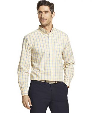 Izod - Izod Herren Big and Tall Essential Check Long Sleeve Shirt ...