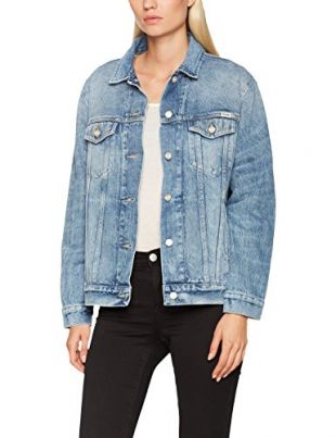 Wrangler Women's Trucker Jacket Mid Denim, Blue (Stonewash 9e), Medium