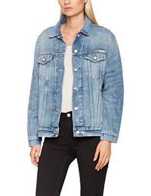 Wrangler - Wrangler Damen Trucker Jacket MID Jeansjacke, Blau ...