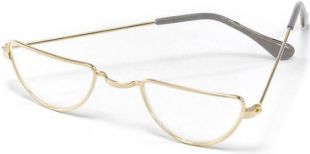 Bristol Novelty BA733 Half Moon Glasses, Gold, One Size