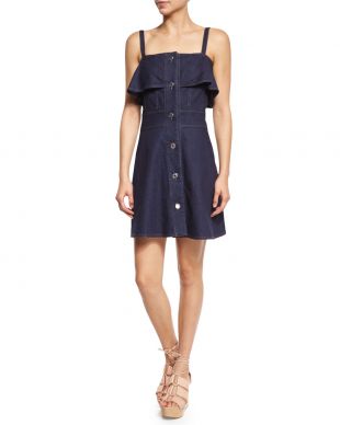 See by Chloe - Sleeveless Stretch Denim Mini Dress, Indigo