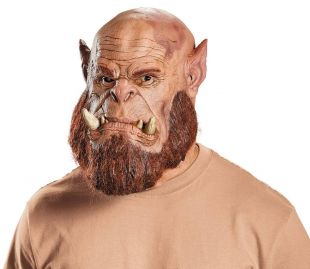 Mens Licensed World of Warcraft Orgrim Doomhammer Latex Costume Mask Fantasy Orc