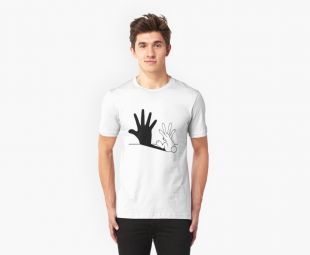 t-shirt lapin ombre d'une main