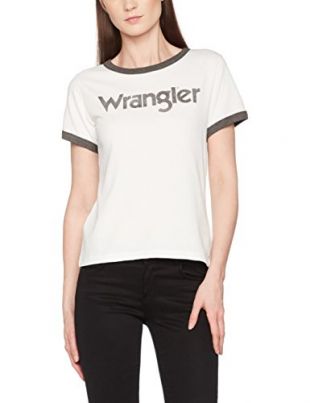 Wrangler - Wrangler Damen Retro Kabel Tee T-Shirt, Blau (Insignia Blue ...