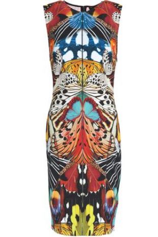 Printed stretch knit dress