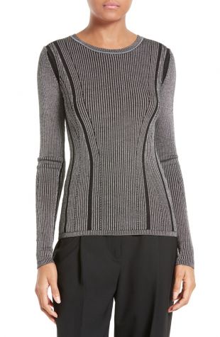 Ribbed Merino Wool Blend Top