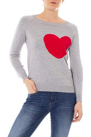 Only Jersey Woman Ea L/S Jacquard Pullover KNT 15171051 s Light Grey