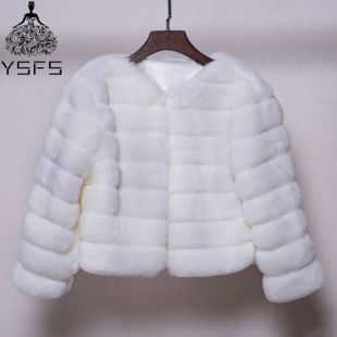 Veste Col Rond Fausse Fourrure Blanche
