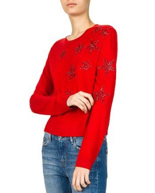 The Kooples Sparkling Star-Embroidered Sweater