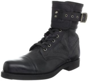 FRYE Men's Arkansas Military Cuff Boot Black 8 M US