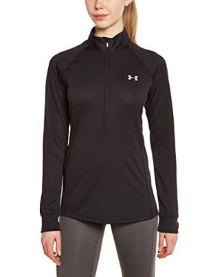 Under Armour Women's Tech Long Sleeve T-Shirt - Black/Metallic Silver, Medium