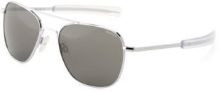 Randolph Engineering Aviator Bayonet 55mm Brt. Chrome Gray Polarized Sunglasses