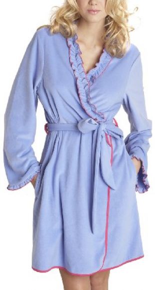 Betsey Johnson Women's Microfleece Robe - Blue -