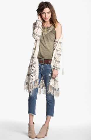 'Sunblock' Mesh Knit Cardigan FREE PEOPLE