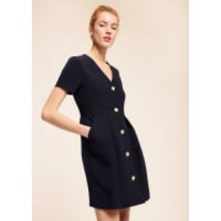 Robe boutonnée tailoring bleu nuit