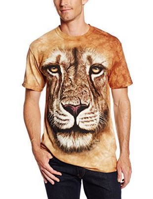 The Mountain T-Shirt Unisex King Kitten – Gatto Che Domina La Città, 100% Cotone