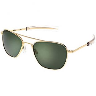 Randolph Aviator Bayonet Tempel 23K Gold Rahmen Sonnenbrille