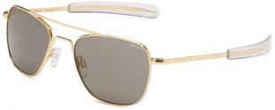 Randolph, occhiali da sole, ingegnere, aviatore, placcati in oro, baionetta, 52 mm, colore grigio