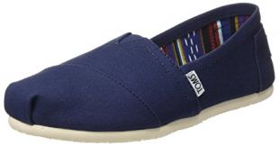 TOMS Women's Classic Canvas Navy Ankle-High Slip-On Shoes - 9M