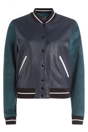 Suede and Leather Varsity Jacket