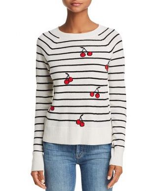 Cashmere Cherry Striped Cashmere Sweater