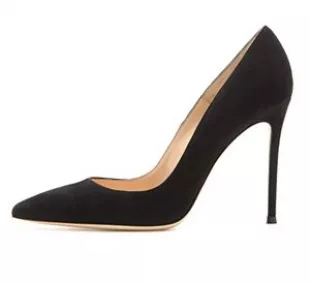 Women's Pointed Toe Pumps 10cm Classic Stiletto Heel Suede Shoes Black US10