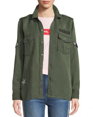 Rails Kato Button-Front Military Shirt w/ Patches