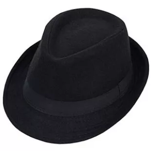 Casquette de jazz rétro classique Manhattan pour spectacle de spectacle de spectacle de spectacle de spectacle de cosplay, mariage, vie quotidienne, Noir , taille unique
