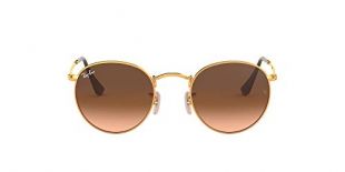Ray-Ban RB3447 Round Metal Sunglasses, Shiny Light Bronze/Pink Gradient Brown, 47 mm