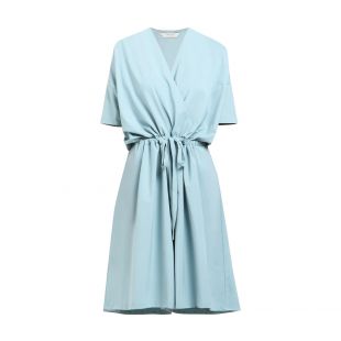 Relaxed Fit Wrap Playsuit With Drawstrings In Teal by PAISIE