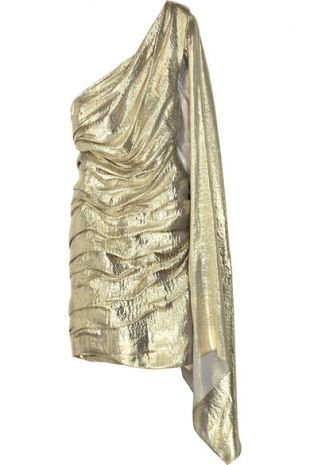 Marc Jacobs - Asymmetric draped lamé dress