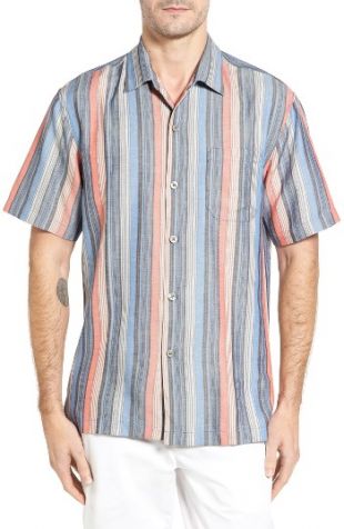 TOMMY BAHAMA - chemise à rayures bleu et rouge