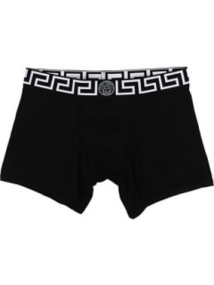 Versace Iconic Long Boxer Brief with Black and White Band