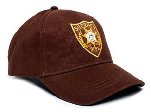 Walking Dead Hat Sheriff's Dept Appliqué Unisex-Adult One-Size Cap Brown