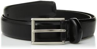 Calvin Klein Men's 31mm Feather Edge Semi Shine Belt, Black, 40