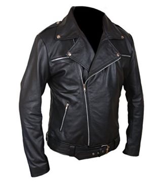 Veste en cuir véritable - The Walking Dead Negan de F & H pour hommes - Noir - Taille XL