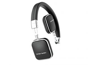 Harman Kardon Soho On-Ear Mini Kopfhörer (flacher, faltbarer, tragbarer, Hochwertiger Leder, Edelstahloberfläche, geeignet für Android Smartphones/Tablets/MP3-Playern) schwarz