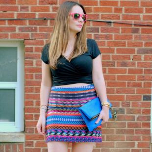 Patterned Blanket Aline Skirt