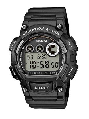 Casio W-735H-1AVEF Mens Dual Time Black Resin Strap Watch