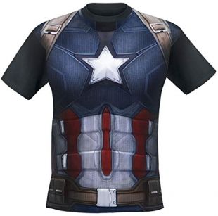 Marvel- Costume Captain America Camiseta, Color (Sublimation), Medium (Talla del Fabricante: M) (MECIWAMTS011-Sublimation)