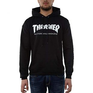 SUDADURA CON CAPUCHA THRASHER SKATE MAG NEGRO - L, negro