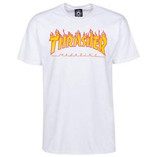 Thrasher - THRASHER T-SHIRT MAGAZINE FLAME WHITE - L, white