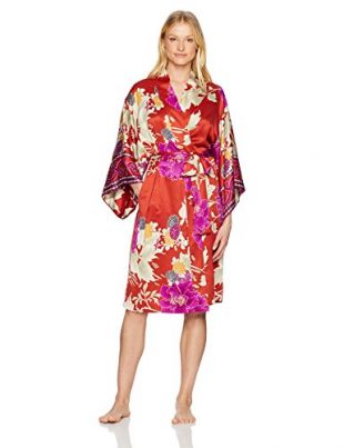 Natori Women's Auburn Floral Printed Wrap Bathrobe