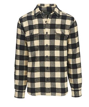 Woolrich Herren Oxbow Bend Flannel Shirt Long Button Down Hemd, schwarz/weiß, Groß