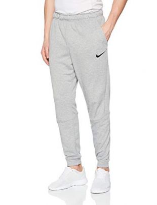 Nike Dry Pant Taper Fleece, Pantaloni Uomo, Dk Grey Heather/Black, S
