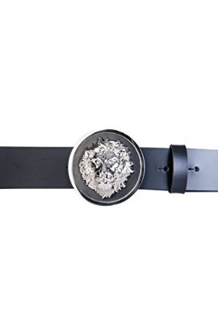 Versace Versus FCU0076 Lion White Silver Buckle Leather Belt 85