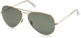 Ray-Ban Unisex-Adults Aviator Sunglasses, Gold (001/58), 62 mm