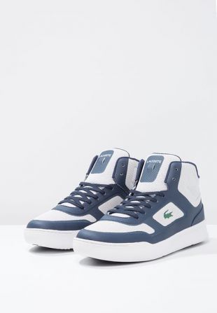 sneakers montantes blanches et bleues