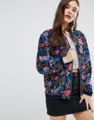 Brave Soul Floral Bomber Jacket